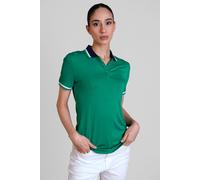 Enorsia Women's Contrast Collar Vintage Polo Shirts in Green | Size: 10