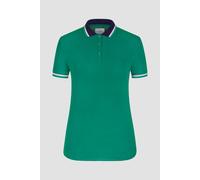 Enorsia Women's Contrast Collar Vintage Polo Shirts in Green | Size: 18