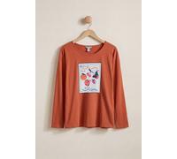 Enorsia Women's Crew Neck Long Sleeve T-Shirt | in Orange | Size: 16
