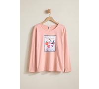 Enorsia Women's Crew Neck Long Sleeve T-Shirt | in Pink | Size: 14