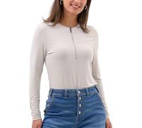 Enorsia Women's Crew Neck Long Sleeves Plain T-Shirt with Super Soft Viscose Fabric (UK, Numeric, 8, Regular, Regular, White)