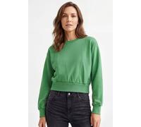Enorsia Women's Crop Top Sweatshirt in Green | Size: 12 Enorsia Green 12