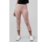 Enorsia Women's Cropped High Waist Leggings in Nude | Size: 8