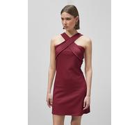 Enorsia Women's Cross Front Halter Neck dress in Red | Size: 14 Enorsia Red 14
