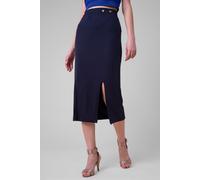 Enorsia Women's Crown Split Front Jersey Skirt in Navy | Size: 8 Enorsia Navy 8