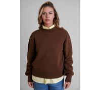 Enorsia Women's Dark Brown Crew Neck Jumper | Size: Medium Enorsia Dark Brown M