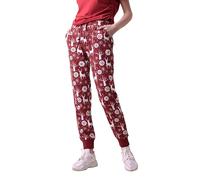 Enorsia Womens Deer Printed Leggings Soft Cotton Febric with Pockets Adjustable Drawstring Waist Festive Christmas Woodland Print Comfortable Ladies Jogging Bottoms Casual Lounge Wear Pants