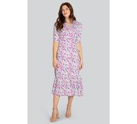 Enorsia Women's Ditsy Floral Midi Dress in White | Size: 10