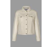 Enorsia Women's Essential Classic Ecru White Denim Jacket | Size: 12