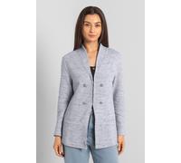Enorsia Women's Fitted Tailored Jersey Blazer in Grey | Size: 14 Enorsia Grey 14
