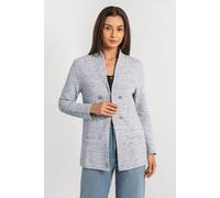 Enorsia Women's Fitted Tailored Jersey Blazer in Grey | Size: 8