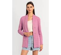 Enorsia Women's Fitted Tailored Jersey Blazer in Pink | Size: 14