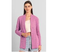 Enorsia Women's Fitted Tailored Jersey Blazer in Pink | Size: 8 Enorsia Pink 8
