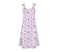 Enorsia Womens Floral Print Jersey Cami Nightdress - Soft Stretch Sleepwear with Frill Trim, Adjustable Straps & Tiered Hem for Relaxed Fit Womens Loungewear (White, 16)