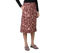 Enorsia Womens Floral Print Midi Skirt with Elasticated Waist, Adjustable Draw Cord, Beautiful Flower Pattern and Soft Viscose Fabric (Red,18)