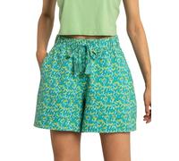 Enorsia Womens Floral Printed Shorts, Soft and Comfortable High Waist with Elastic Waistband, Adjustable Drawcord Perfect for Casual Wear (Green,18)