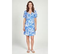 Enorsia Women's Fluid Printed Relax Fit Mini Dress in Blue | Size: 12 Enorsia Blue 12