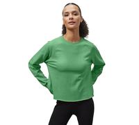 Enorsia Womens French Terry Lined Crew Neck Sweatshirt - Loose Fit Raw Edge Hem with Raglan Sleeves (Green, 8)