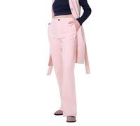 Enorsia Womens Front Seam Chino Trousers Flare Fit with Rich Cotton Fabric, Stylish Slant Side Pockets with Button Fastening (12, Cream)