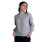 Enorsia Women's Funnel Neck Jumper Soft Knit Sweater with Raglan Sleeves Relaxed Fit Winter Jumper Cozy Ribbed Cuffs & Hem Women’s Sweater for Cold Days, (M, Grey)