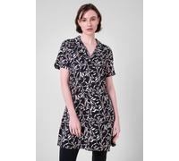 Enorsia Women's Garden Printed Soft Viscose Shirt Tops in Black | Size: 14