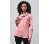 Enorsia Women's Geo Printed High Collar Sweatshirt in Pink | Size: 12