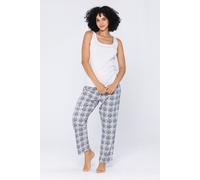 Enorsia Women's Geometric Printed Jersey Pyjamas in Grey | Size: 8 Enorsia Grey 8