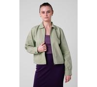 ENORSIA Women's Green Full Zip Cropped Jacket - 8 - Green - 100% Cotton