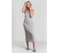 Enorsia Women's Halter Neck Jersey Midi Dress In Grey Grey