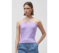 Enorsia Women's Halter Neck Ribbed Cami Vest Top in Purple | Size: 10