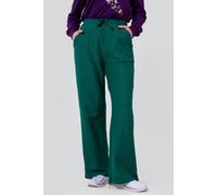 Enorsia Women's Herringbone Wide Leg Trouser in Green | Size: 8 Enorsia Green 8