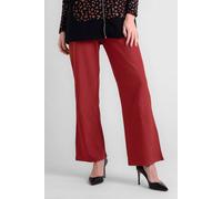 Enorsia Women's Herringbone Wide Leg Trouser in Red | Size: 16