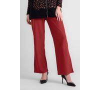 Enorsia Women's Herringbone Wide Leg Trouser in Red | Size: 18 Enorsia Red 18