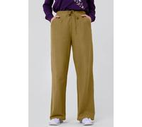 Enorsia Women's Herringbone Wide Leg Trouser in Yellow | Size: 10