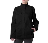 Enorsia Womens High Neck Traveller Jacket With Long Sleeves, Two Flap Pockets, Two Side Pockets, Cut And Sew Detailing On The Back (Black,18)