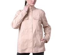 Enorsia Womens High Neck Traveller Jacket With Long Sleeves, Two Flap Pockets, Two Side Pockets, Cut And Sew Detailing On The Back (Cream,18)