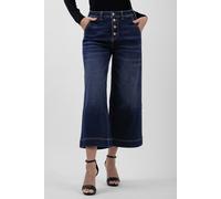 ENORSIA Womens High Waist Denim Culottes - 14 - 70% Cotton, 25% Poly, 2.8% Viscose, 2.2% Spandex - Deep Blue