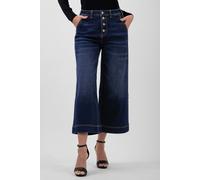 ENORSIA Womens High Waist Denim Culottes - 16 - 70% Cotton, 25% Poly, 2.8% Viscose, 2.2% Spandex - Deep Blue