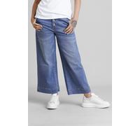 ENORSIA Womens High Waist Denim Culottes - 8 - 70% Cotton, 25% Poly, 2.8% Viscose, 2.2% Spandex - Mid Blue