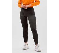 Enorsia Women's High Waist Ribbed Leggings in Black | Size: 14