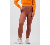 Enorsia Women's High Waist Ribbed Leggings in Brown | Size: 16