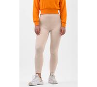 Enorsia Women's High Waist Ribbed Leggings in Cream | Size: 14