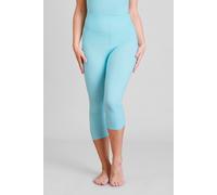 Enorsia Women's High Waisted Cropped Active Leggings in Aqua | Size: 16