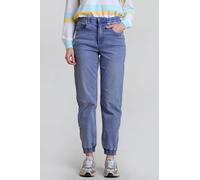 Enorsia Women's High Waisted Denim Jogger in Mid Blue | Size: 12 Enorsia Mid Blue 12