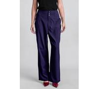 Enorsia Women's High-Waisted Stright Leg Trousers in Dark Navy | Size: 16 Enorsia Dark Navy 16