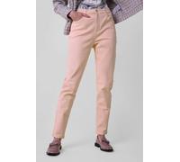 Enorsia Women's High Waisted White Rose Jeans in Pink | Size: 8