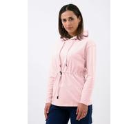 ENORSIA Womens Hooded Tie Waist Sweatshirt - 12 - Pink - 76% Cotton, 24% Polyester