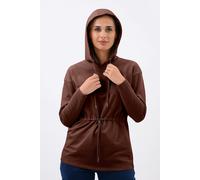 ENORSIA Womens Hooded Tie Waist Sweatshirt - 16 - Brown - 76% Cotton, 24% Polyester