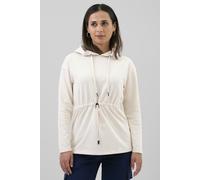 ENORSIA Womens Hooded Tie Waist Sweatshirt - 16 - White - 76% Cotton, 24% Polyester