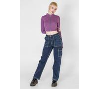 Enorsia Women's Indigo Wash Cargo Jeans in Dark Navy | Size: 18